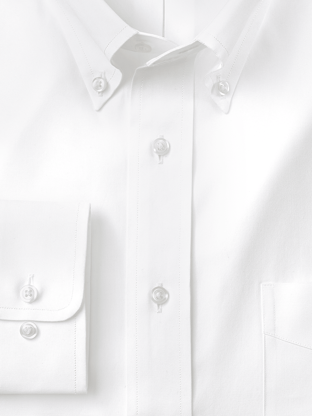 Alternate Image of Pure Cotton Pinpoint Solid Color Button Down Collar Dress Shirt-1
