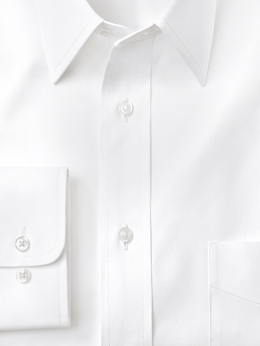 Alternate Image of Pure Cotton Pinpoint Solid Color Straight Collar Dress Shirt-1