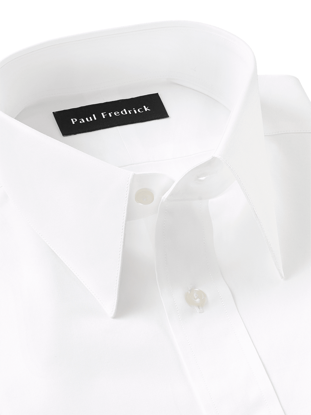 Alternate Image of Pure Cotton Broadcloth Solid Color Edge-stitched Straight Collar Dress Shirt-2