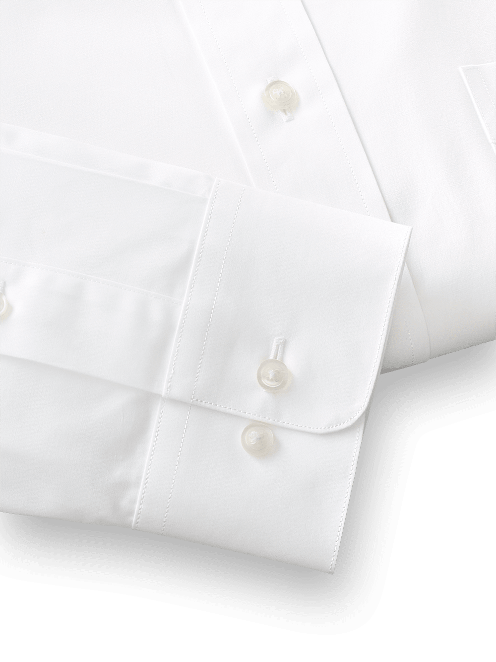 Alternate Image of Pure Cotton Broadcloth Solid Color Edge-stitched Straight Collar Dress Shirt-3