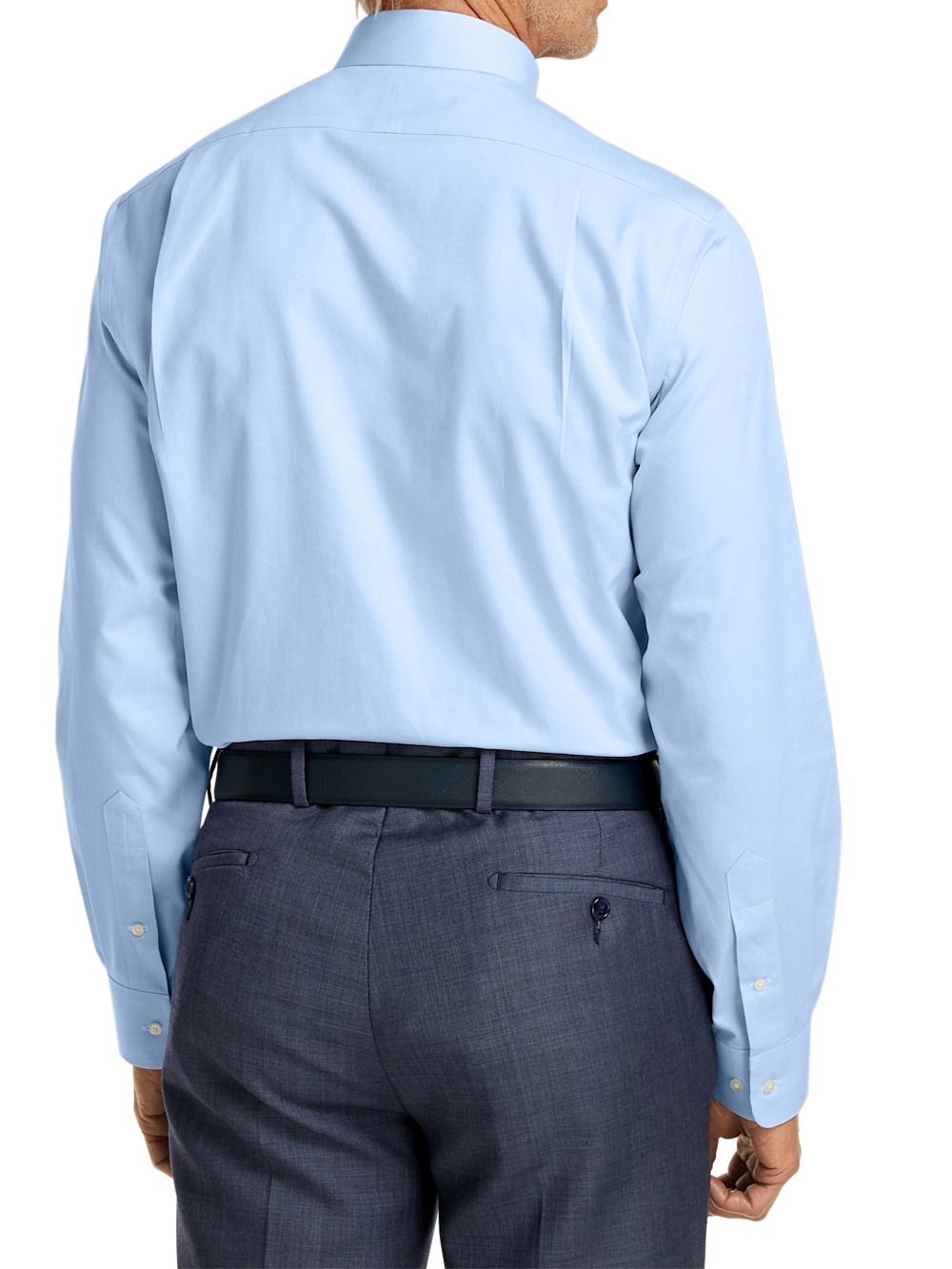 Alternate Image of Non-iron Cotton Pinpoint Solid Snap Tab Collar Dress Shirt-4