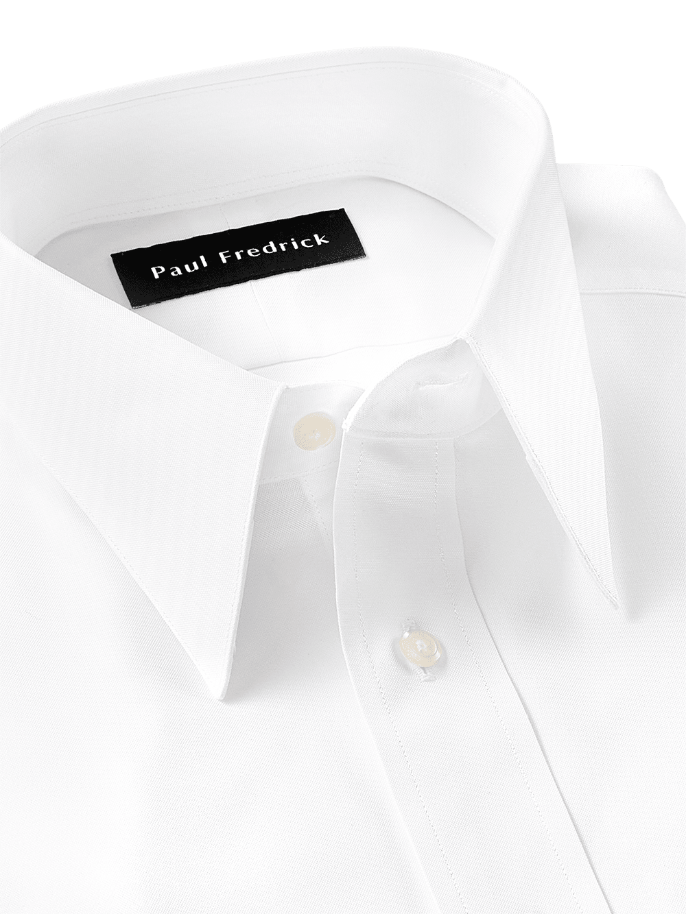 Alternate Image of Pure Cotton Pinpoint Solid Color Edge-stitched Straight Collar Dress Shirt-2