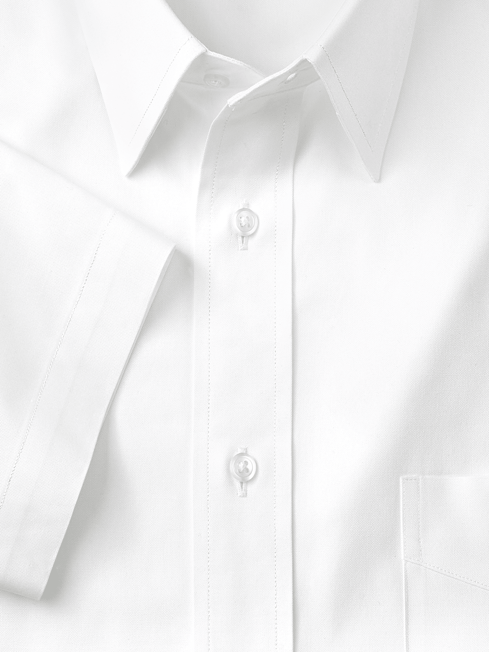 Alternate Image of Pure Cotton Pinpoint Solid Color Straight Collar Short Sleeve Dress Shirt-1
