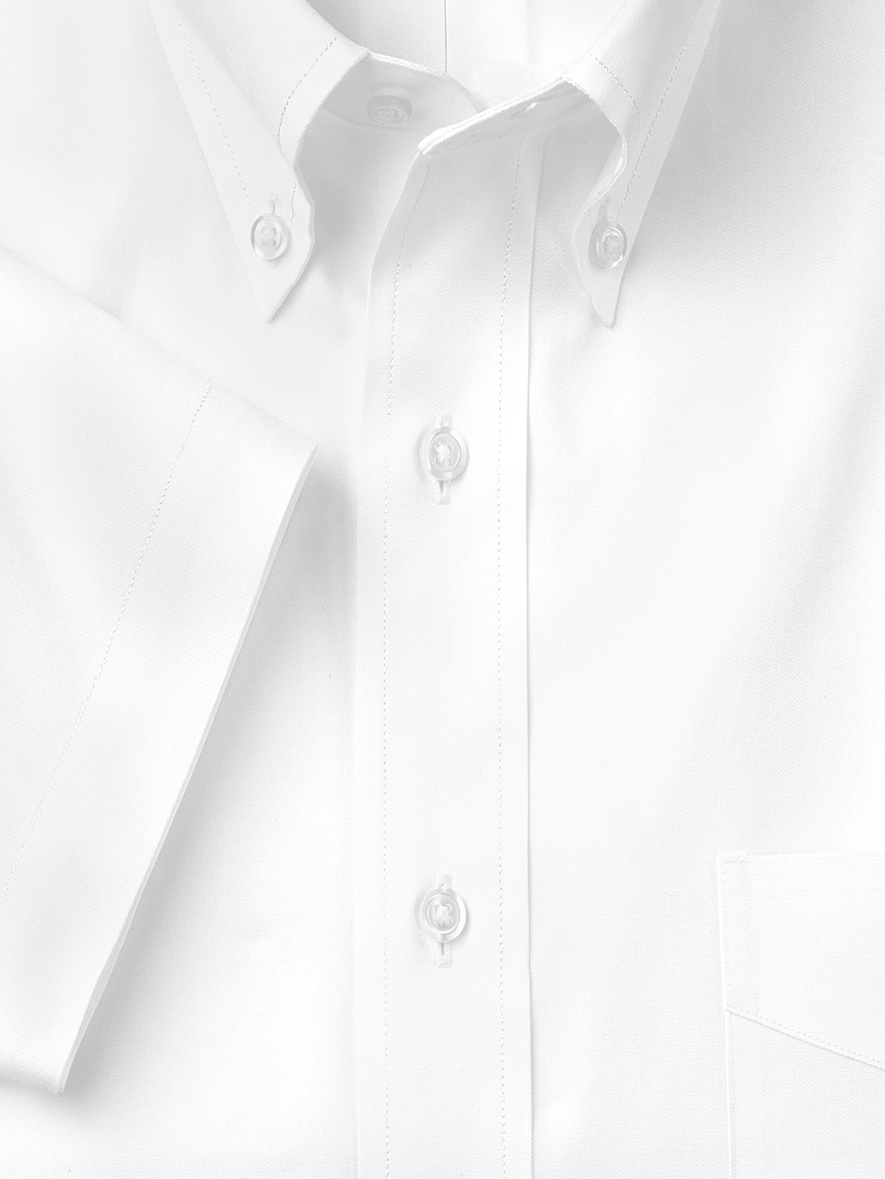 Alternate Image of Pure Cotton Pinpoint Solid Color Button Down Collar Short Sleeve Dress Shirt-1