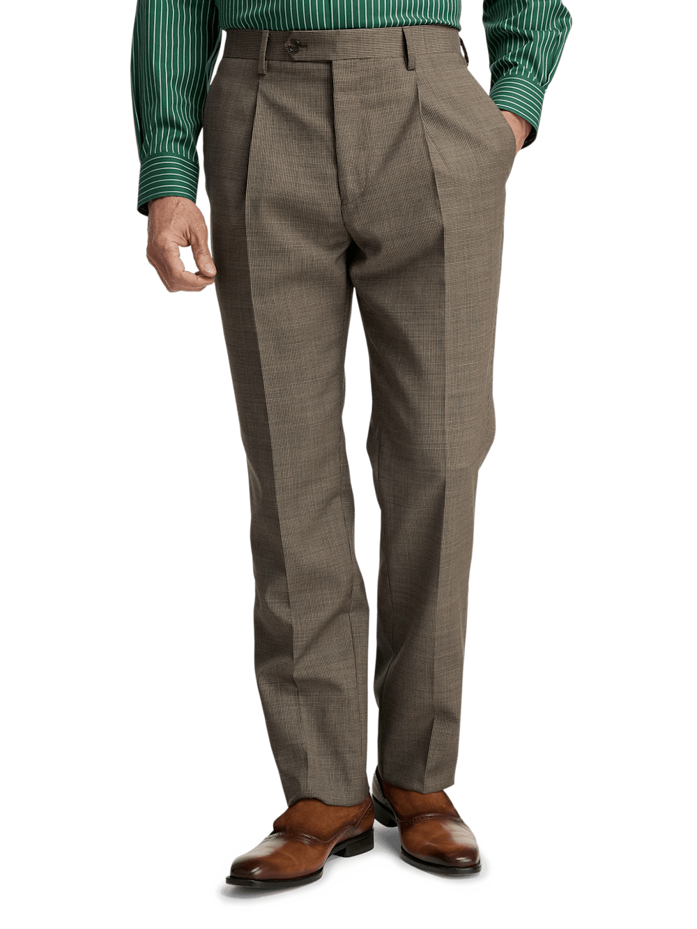 Alternate Image of Wool Stretch Micro Check Single Breasted Peak Lapel Suit-7