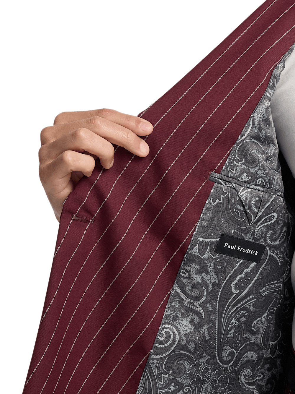 Alternate Image of Wool Stretch Stripe Double Breasted Peak Lapel Suit-3