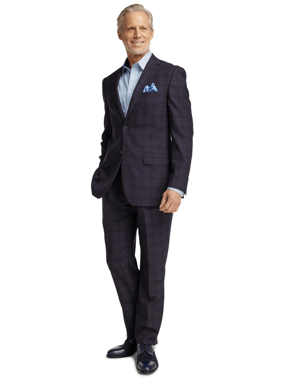 Alternate Image of Wool Stretch Plaid Single Breasted Notch Lapel Suit-1