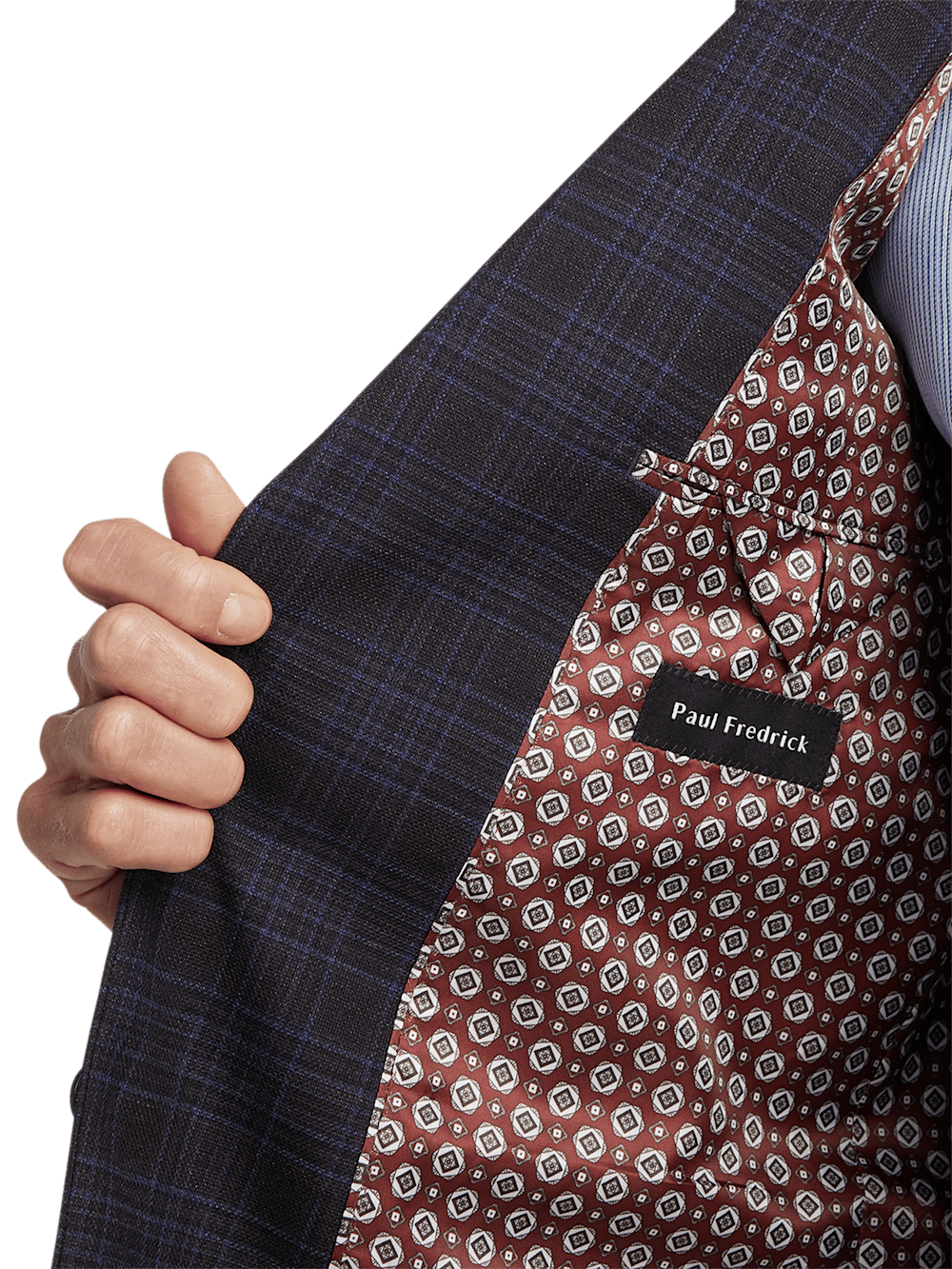 Alternate Image of Wool Stretch Plaid Single Breasted Notch Lapel Suit-3