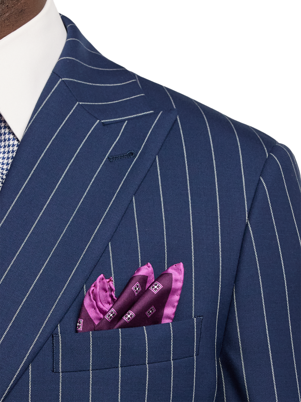 Alternate Image of Wool Stretch Stripe Double Breasted Peak Lapel Suit-5