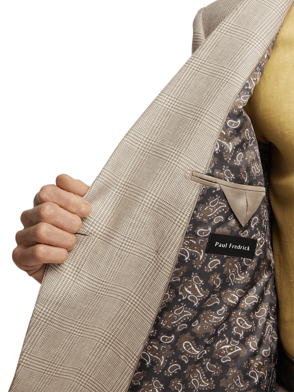 Alternate Image of Linen Blend Plaid Peak Lapel Suit-3
