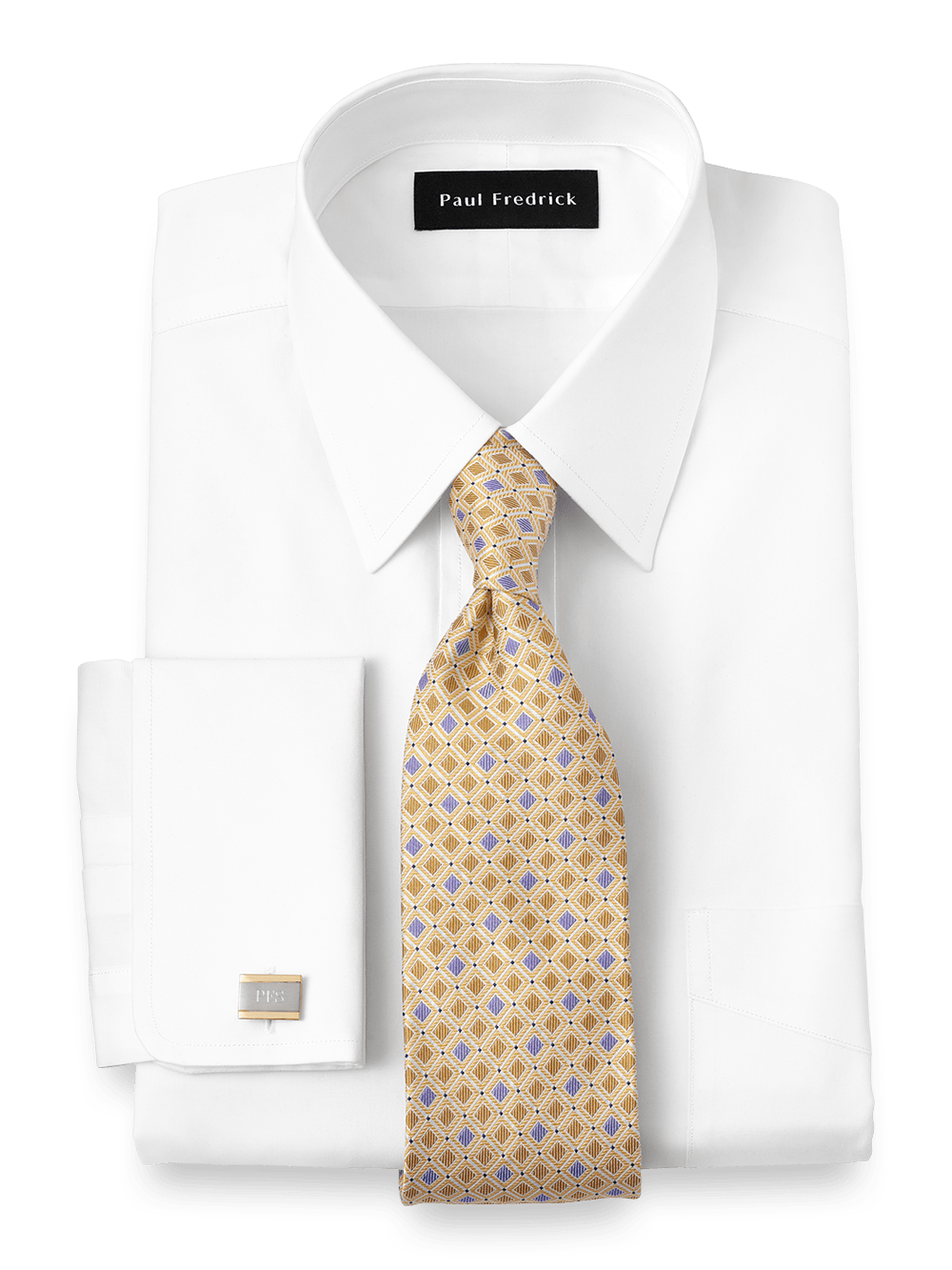 Alternate Image of Pure Cotton Broadcloth Solid Color Straight Collar French Cuff Dress Shirt-1
