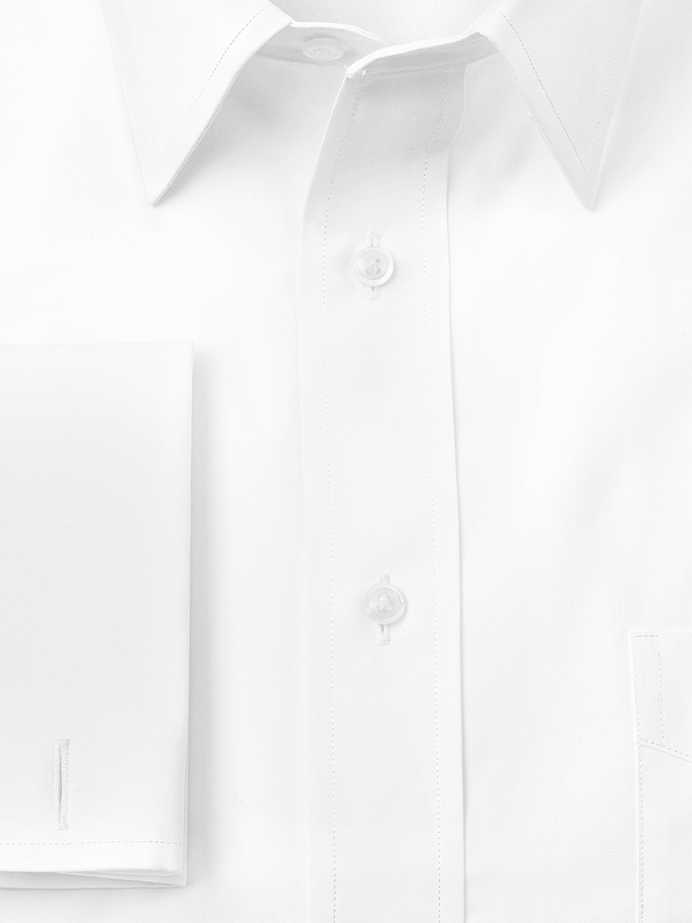 Alternate Image of Pure Cotton Broadcloth Solid Color Straight Collar French Cuff Dress Shirt-2