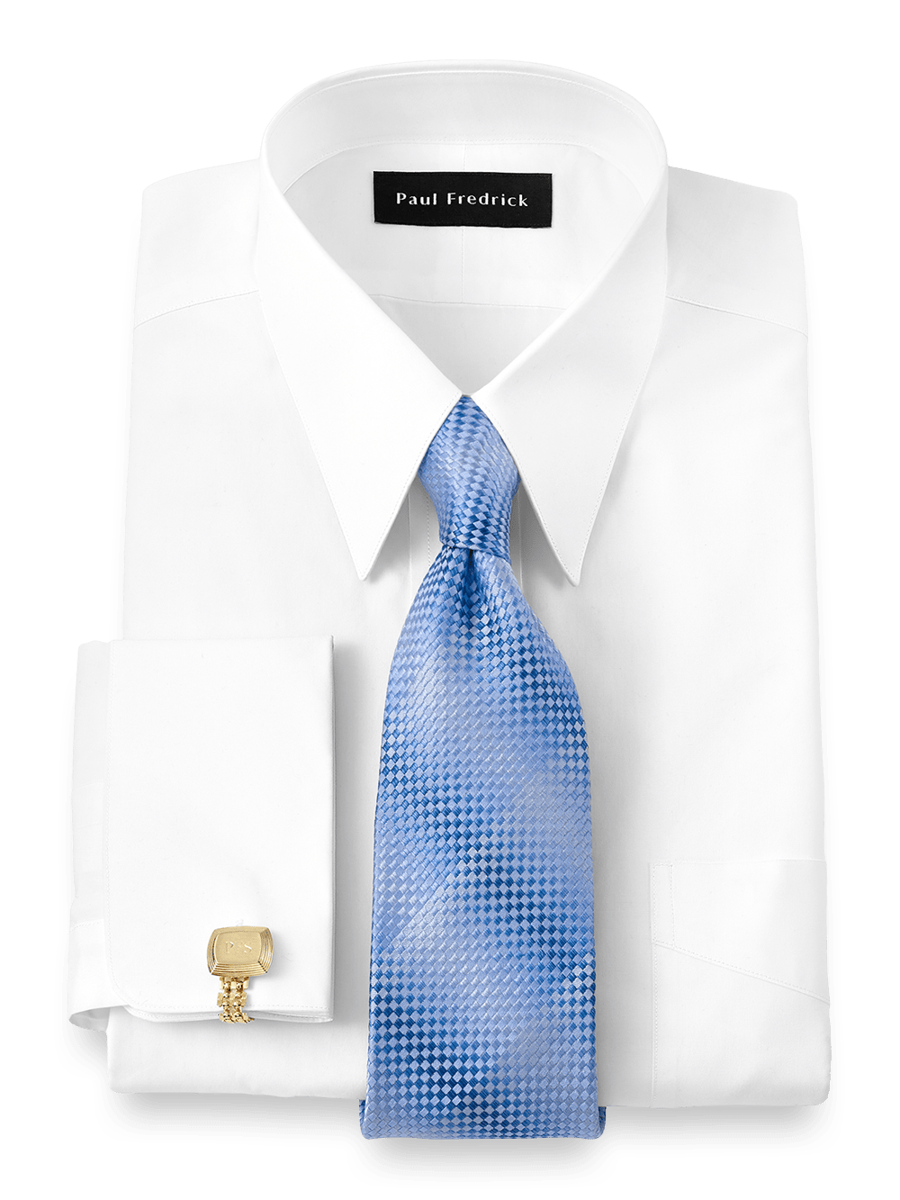 Alternate Image of Pure Cotton Broadcloth Edge-stitched Straight Collar French Cuff Dress Shirt-1