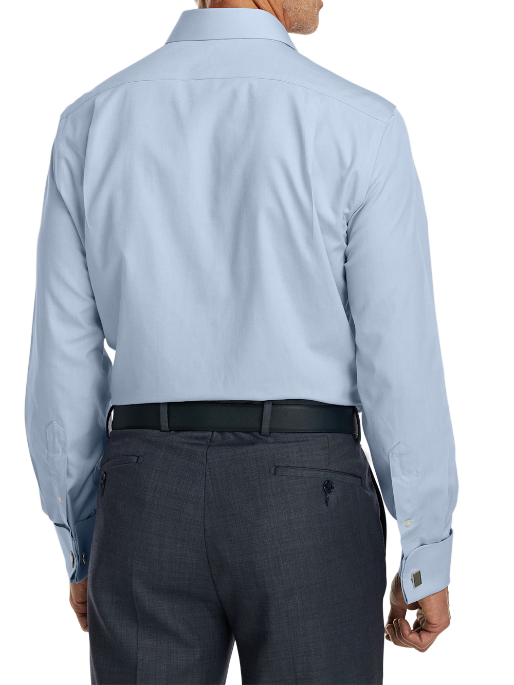 Alternate Image of Non-iron Cotton Pinpoint Solid Spread Collar French Cuff Dress Shirt-4