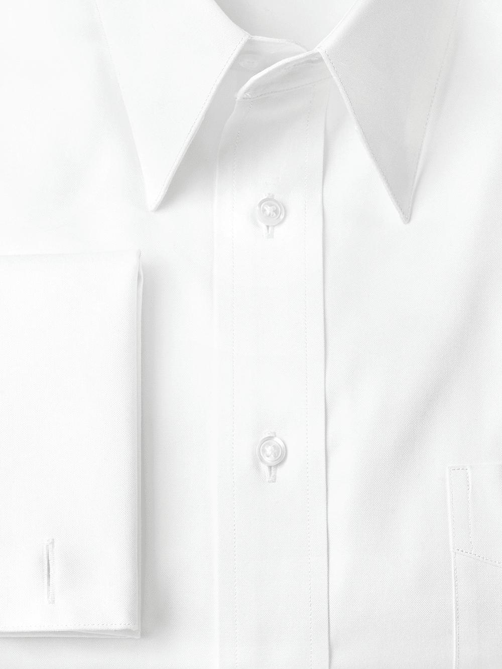 Alternate Image of Pure Cotton Pinpoint Edge-stitched Straight Collar French Cuff Dress Shirt-2