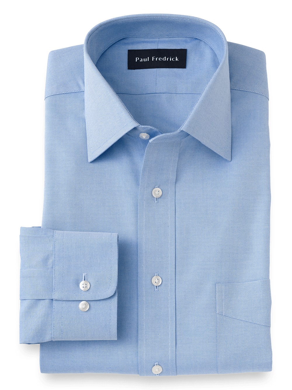 Product Image of Superfine Egyptian Cotton Solid Color Spread Collar Dress Shirt-Blue