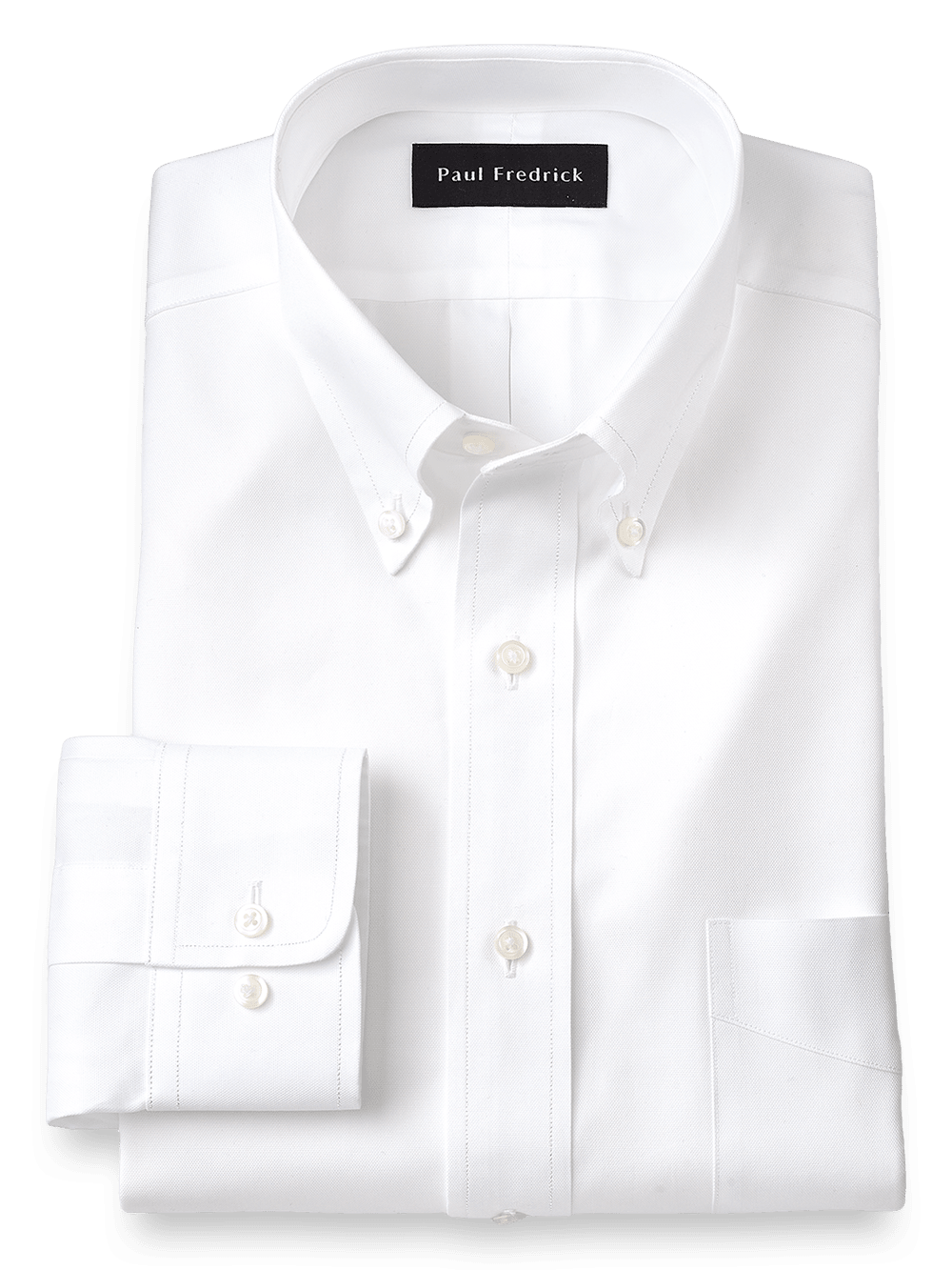 Product Image of Slim Fit Superfine Egyptian Cotton Solid Color Button Down Collar Dress Shirt-White