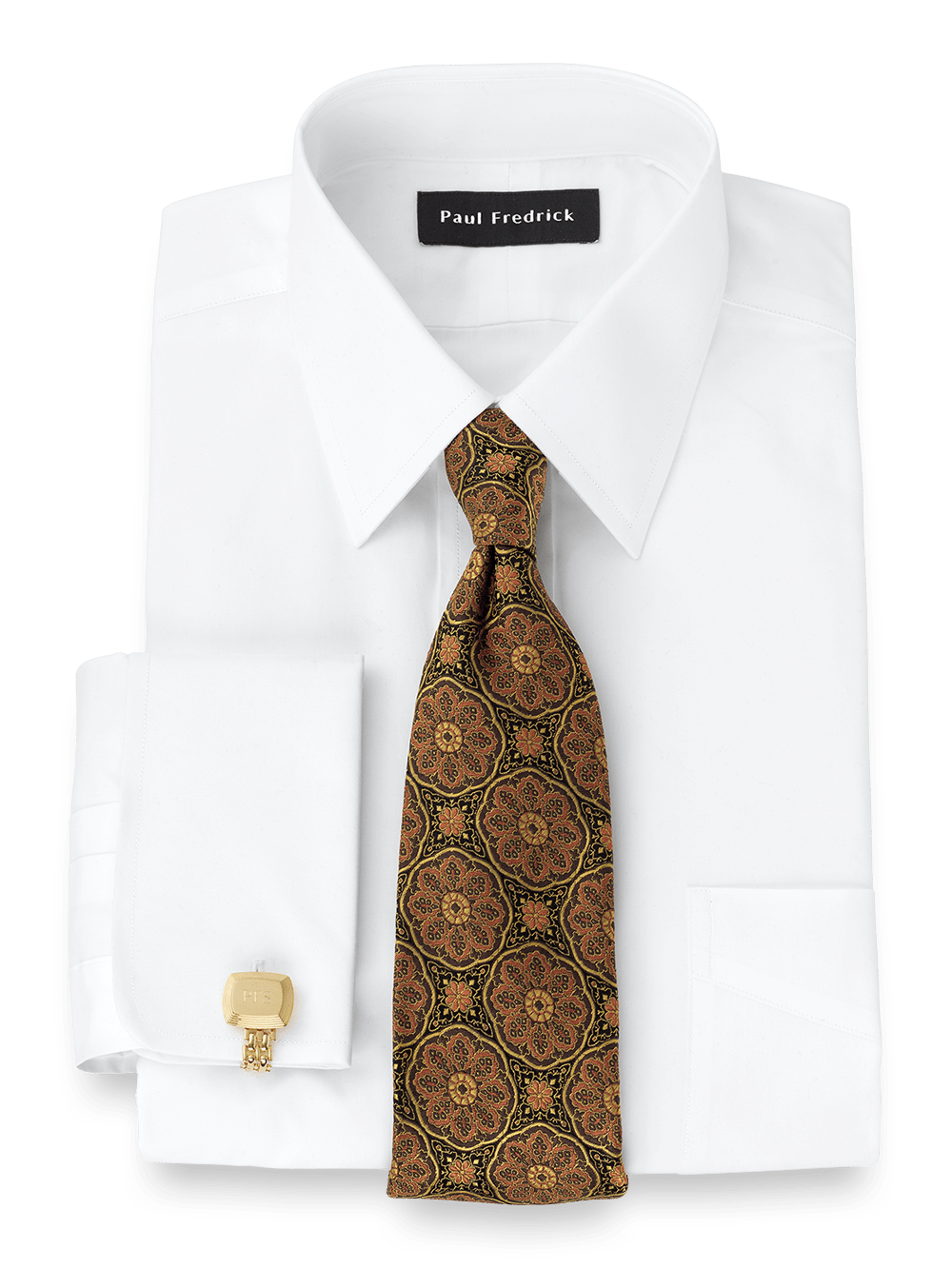 Alternate Image of Slim Fit Pure Cotton Broadcloth Straight Collar French Cuff Dress Shirt-1