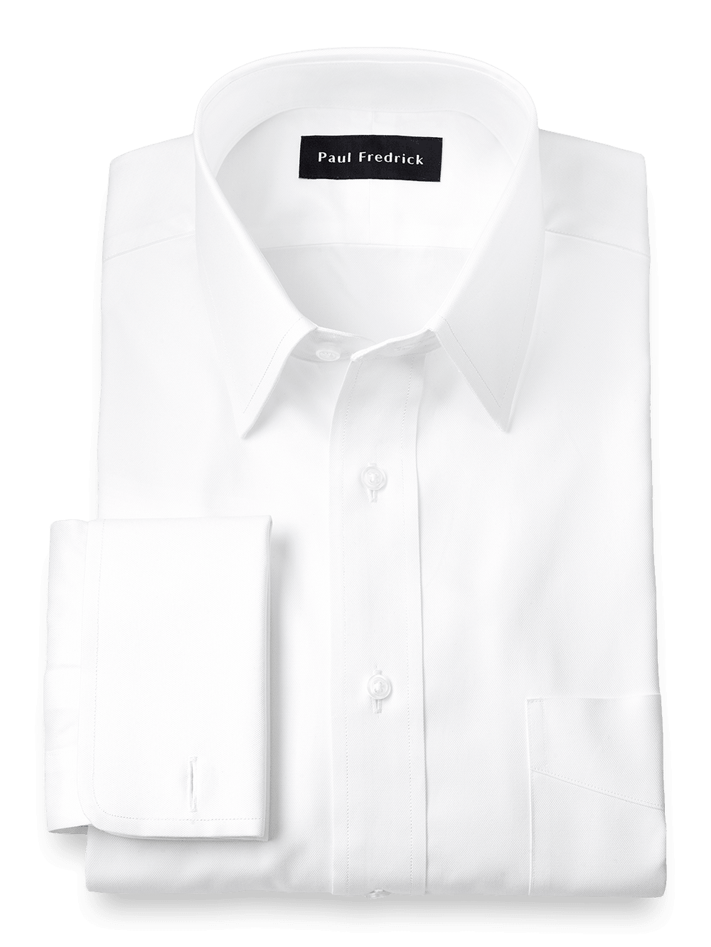 Product Image of Slim Fit Superfine Egyptian Cotton Solid Straight Collar French Cuff Dress Shirt�-White