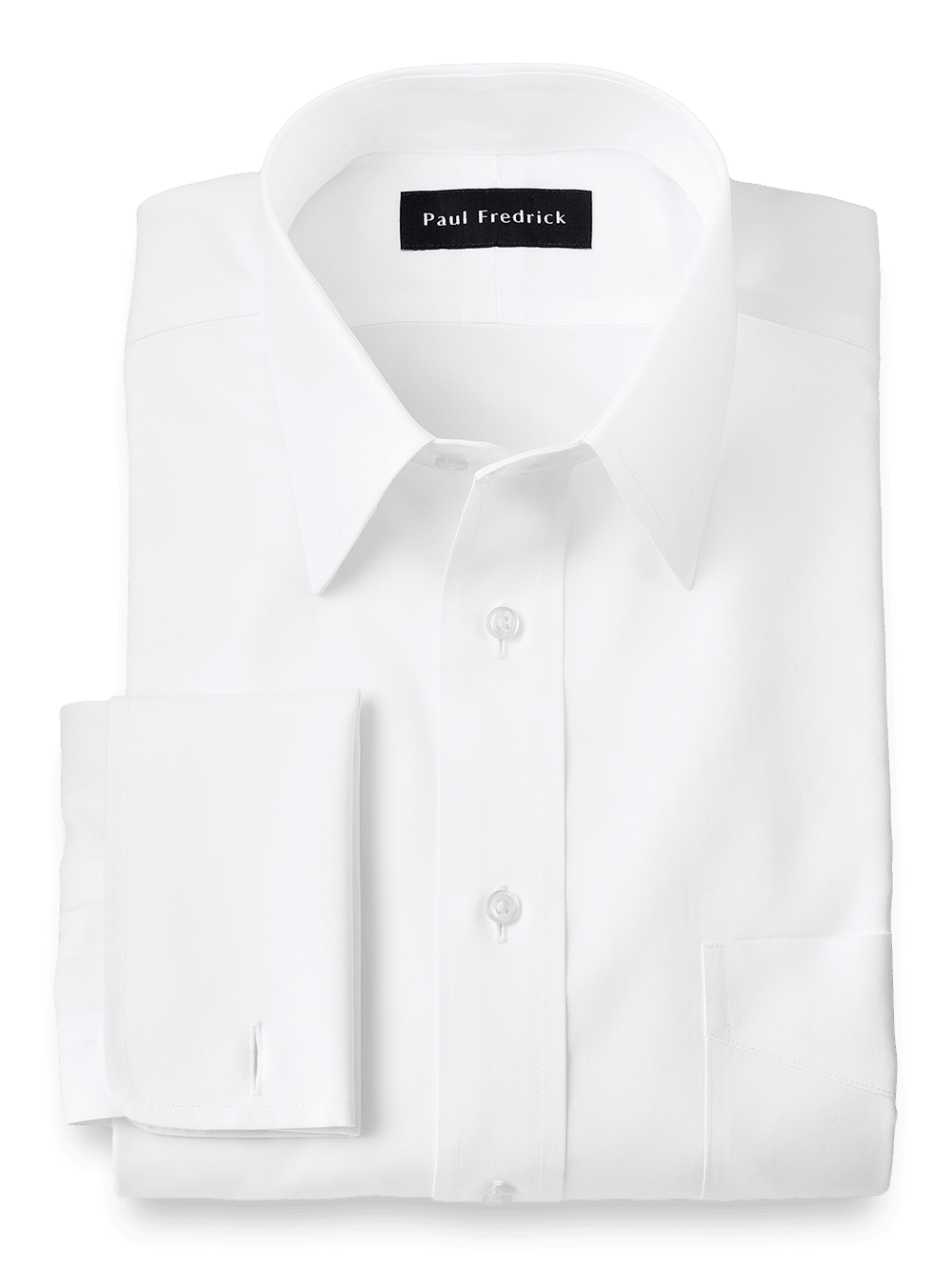 Product Image of Slim Fit Impeccable Non-iron Cotton Pinpoint Straight Collar Dress Shirt-White