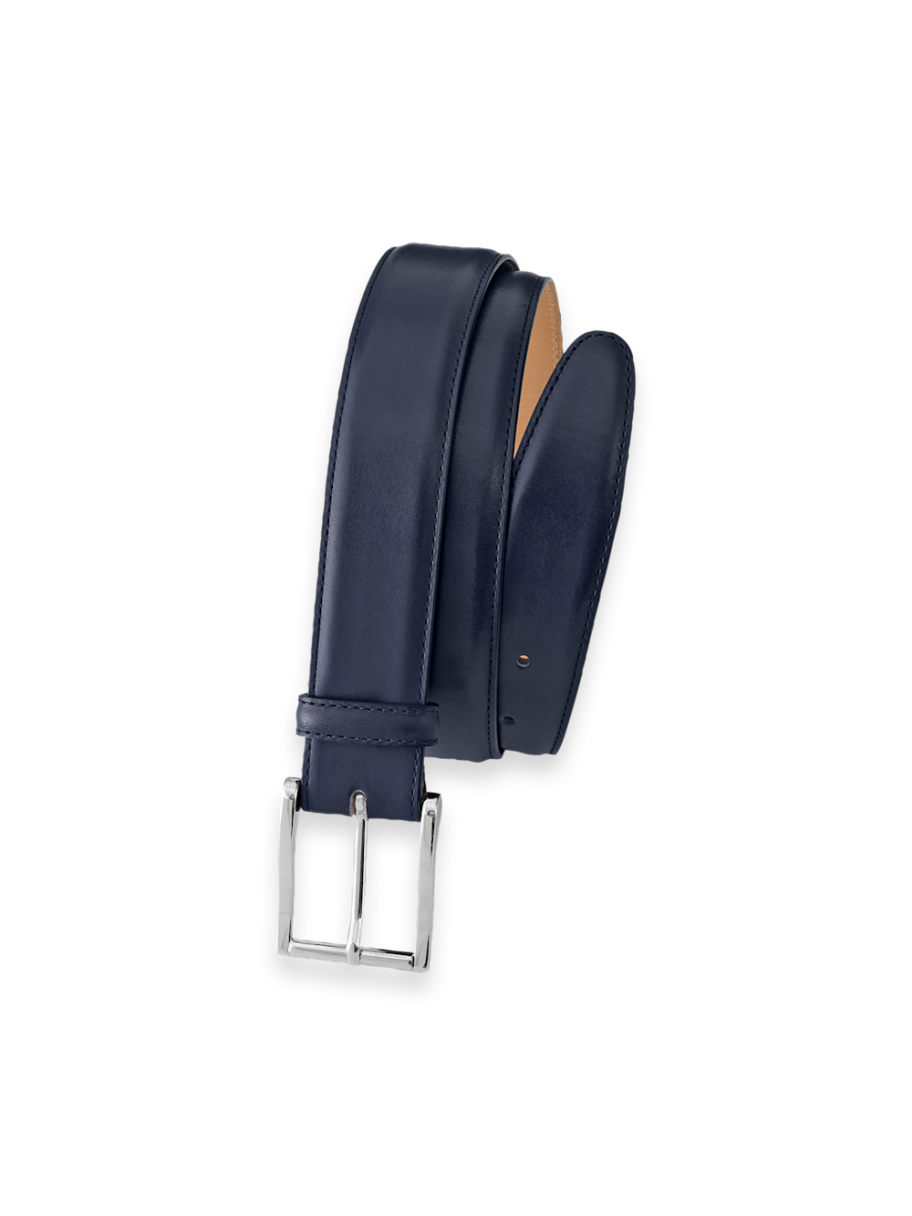 Product Image of Leather Belt With Changeable Buckle-Navy