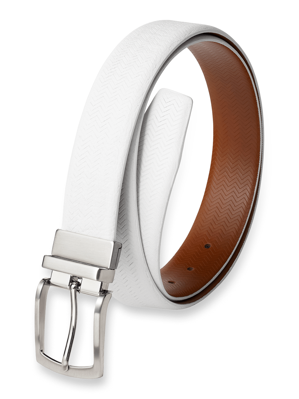 Product Image of Noah Reversible Belt-White/Chestnut