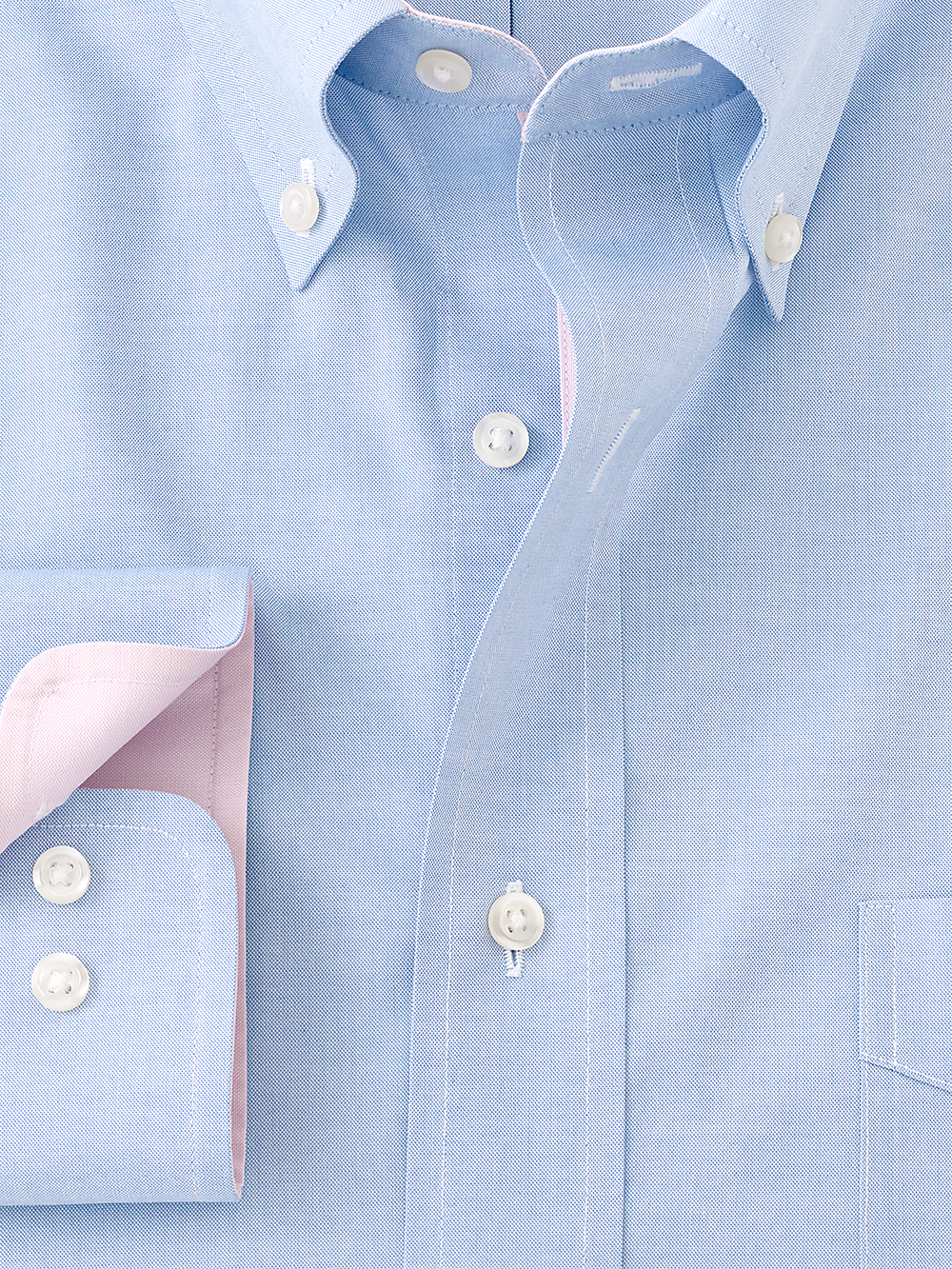 Alternate Image of Non-iron Cotton Solid Dress Shirt With Contrast Trim-1
