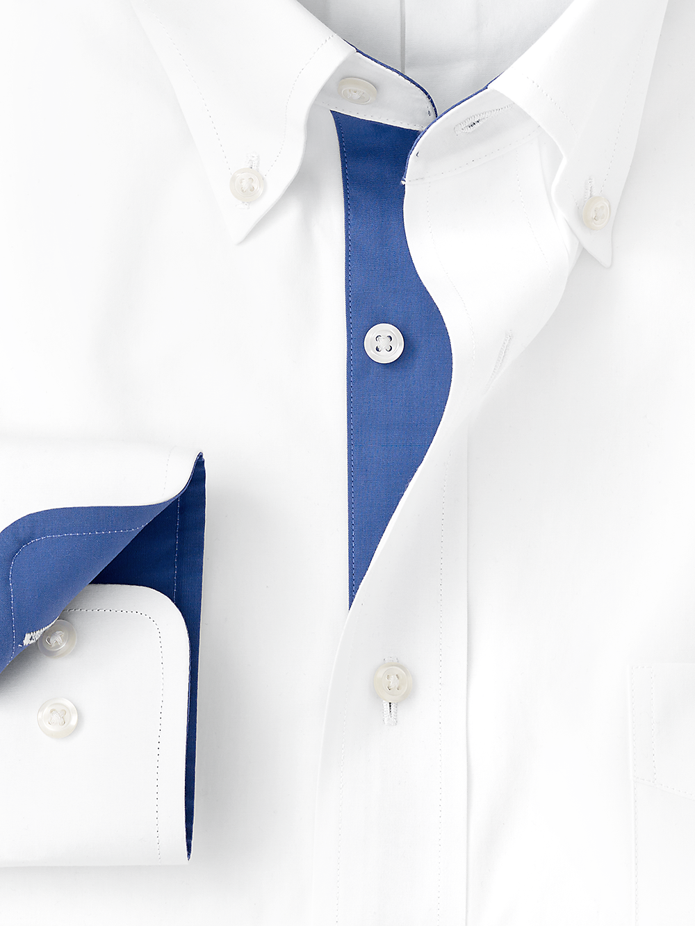 Alternate Image of Pure Cotton Solid Dress Shirt With Contrast Trim-1