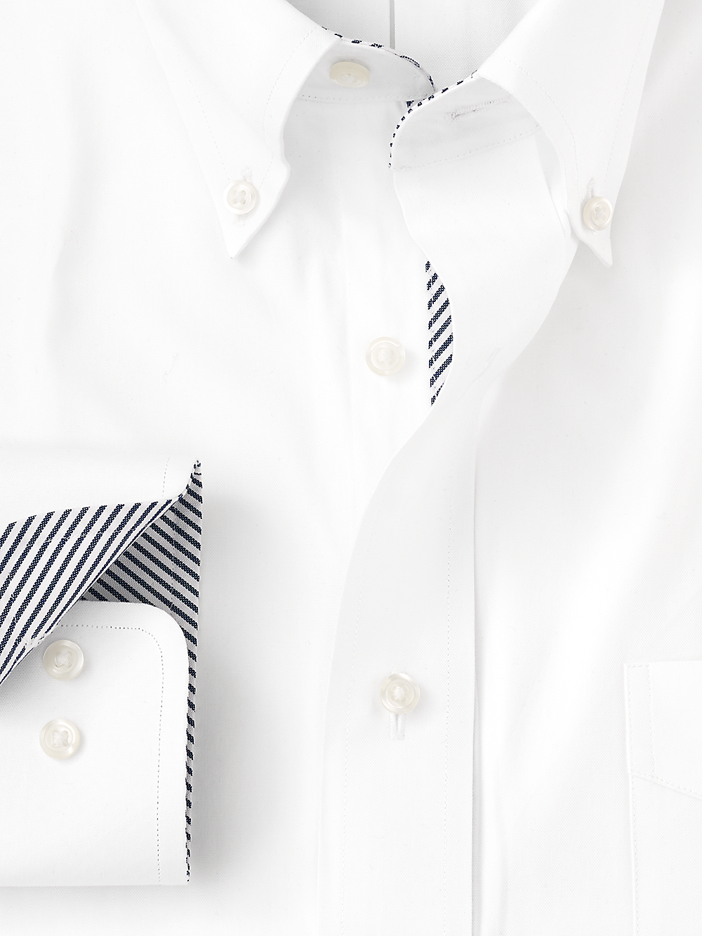 Alternate Image of Pure Cotton Solid Dress Shirt With Contrast Trim-1