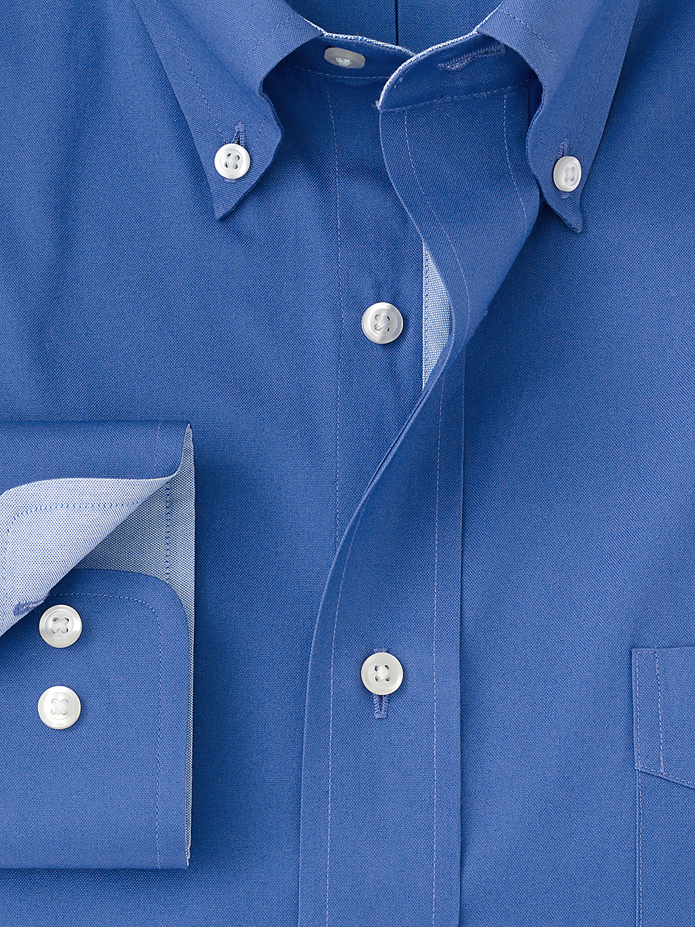Alternate Image of Pure Cotton Solid Dress Shirt With Contrast Trim-1