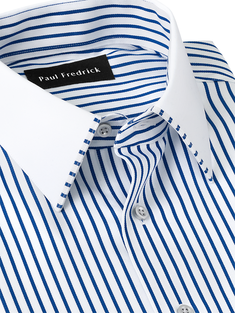 Alternate Image of Non-iron Cotton Stripe Dress Shirt With Contrast Trim-3