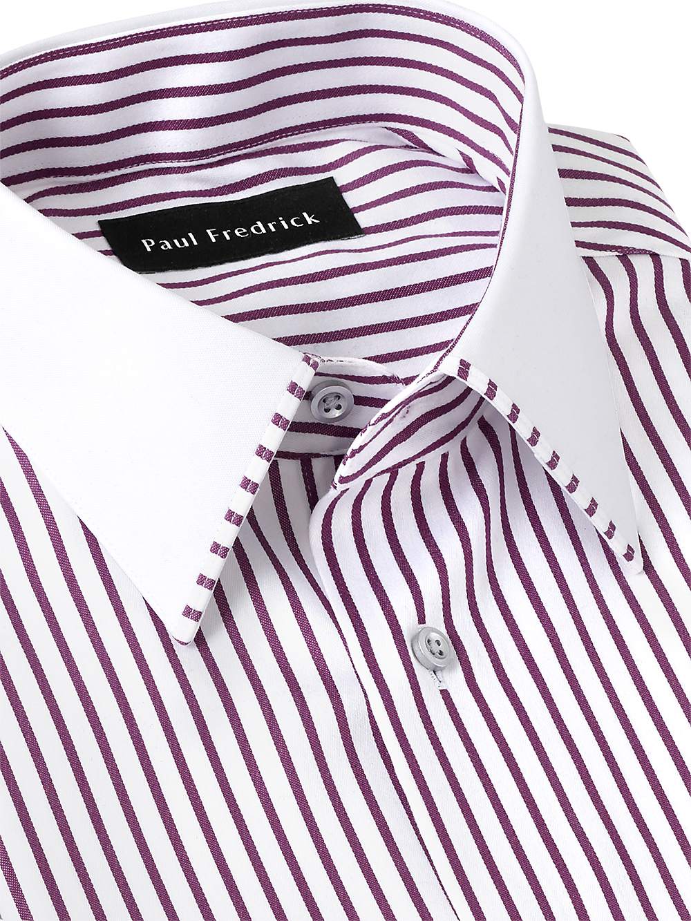 Alternate Image of Non-iron Cotton Stripe Dress Shirt With Contrast Trim-3