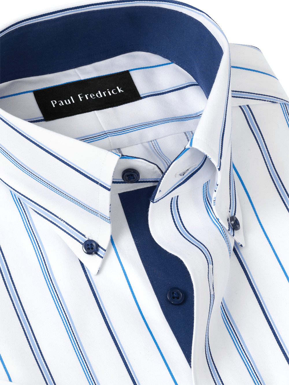 Alternate Image of Non-iron Cotton Stripe Dress Shirt With Contrast Trim-2