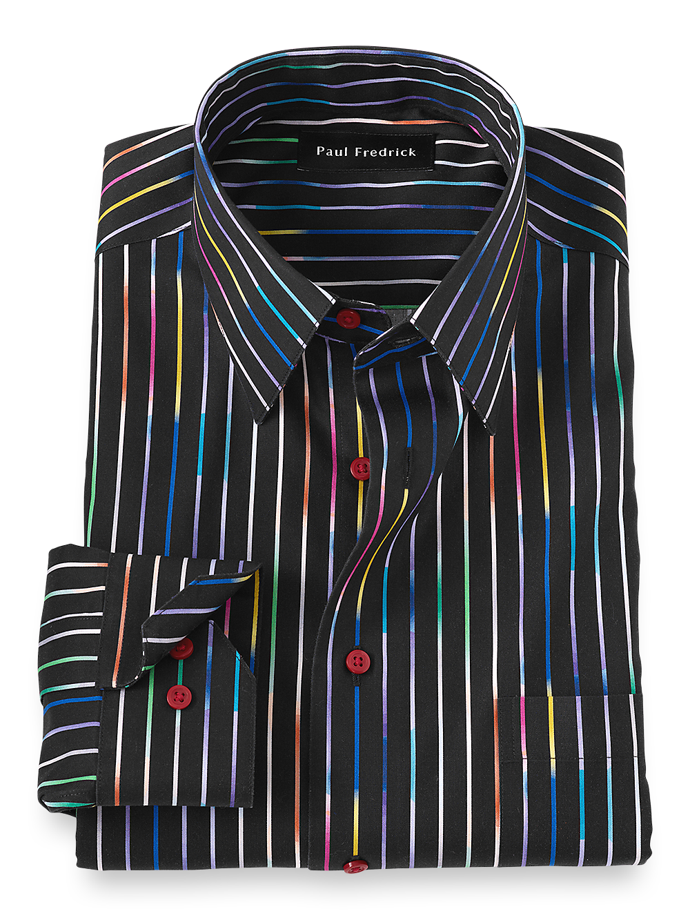 Product Image of Non-iron Cotton Stripe Dress Shirt-Multi