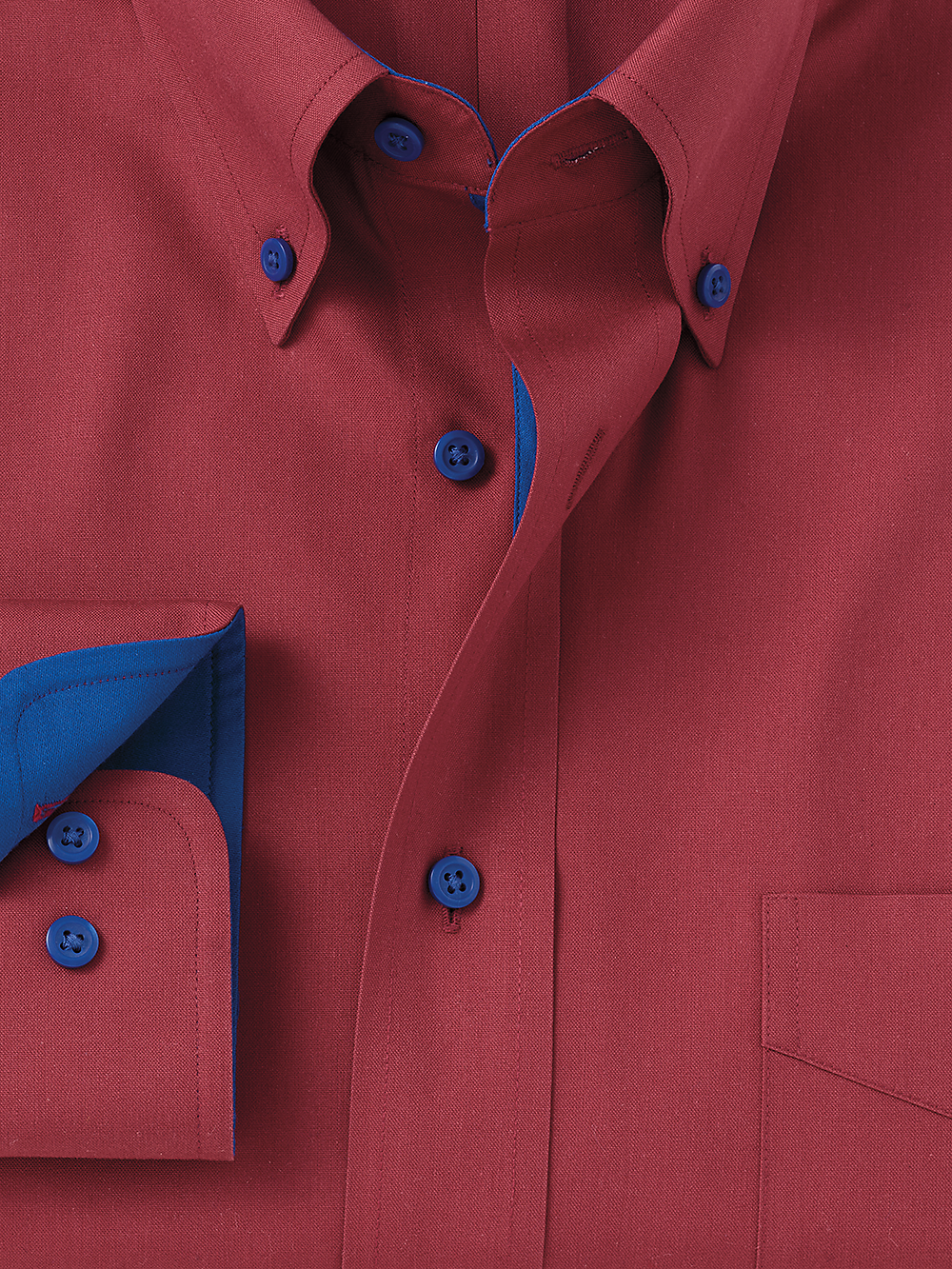 Alternate Image of Non-iron Cotton Solid Dress Shirt With Contrast Trim-1