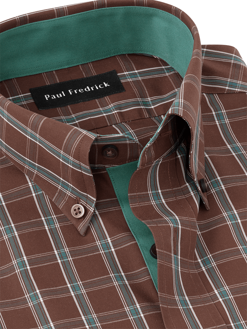 Alternate Image of Non-iron Cotton Windowpane Dress Shirt With Contrast Trim-2