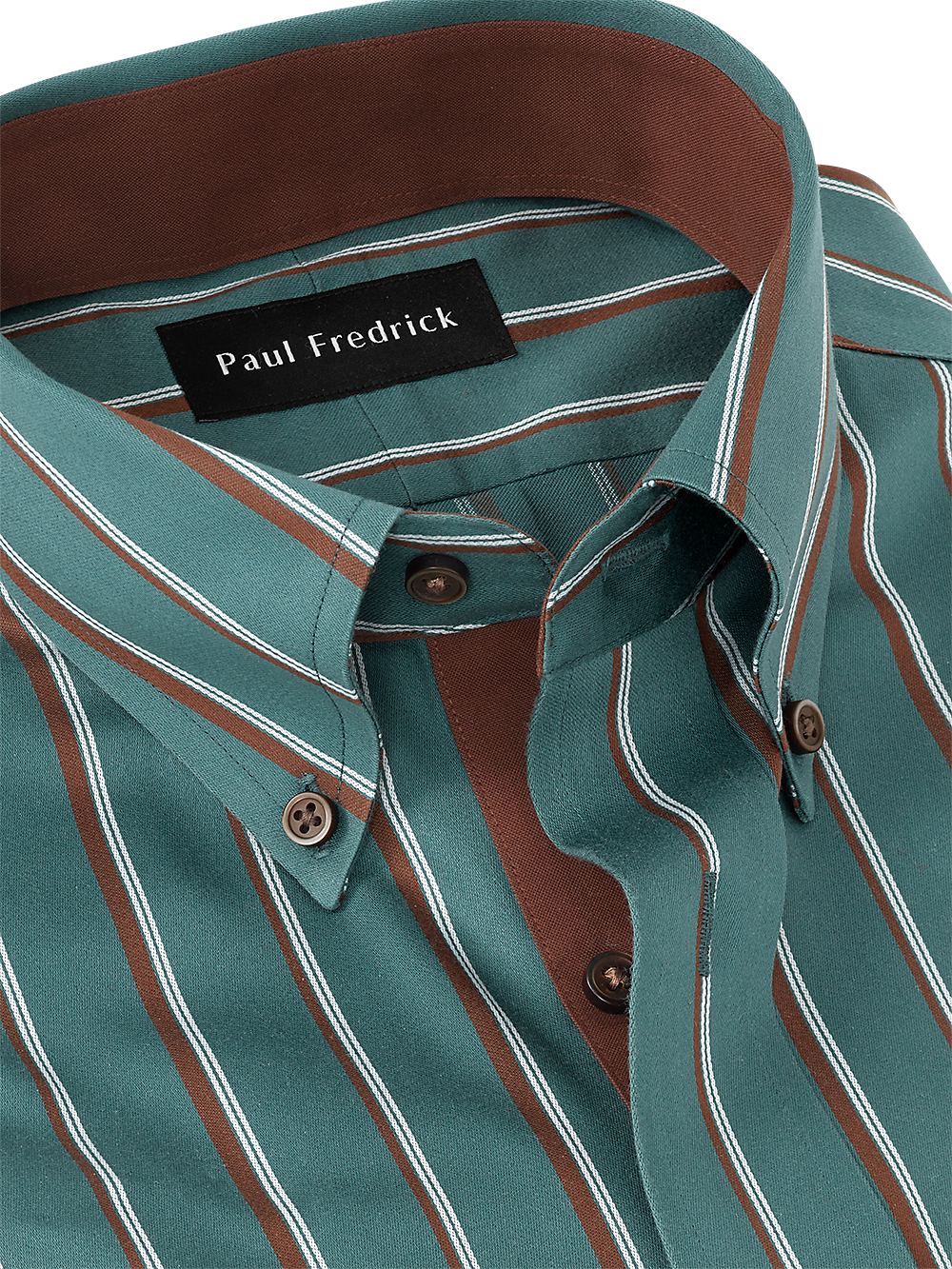 Alternate Image of Non-iron Cotton Stripe Dress Shirt With Contrast Trim-2