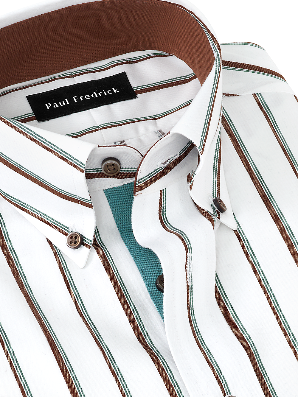 Alternate Image of Non-iron Cotton Stripe Dress Shirt With Contrast Trim-2