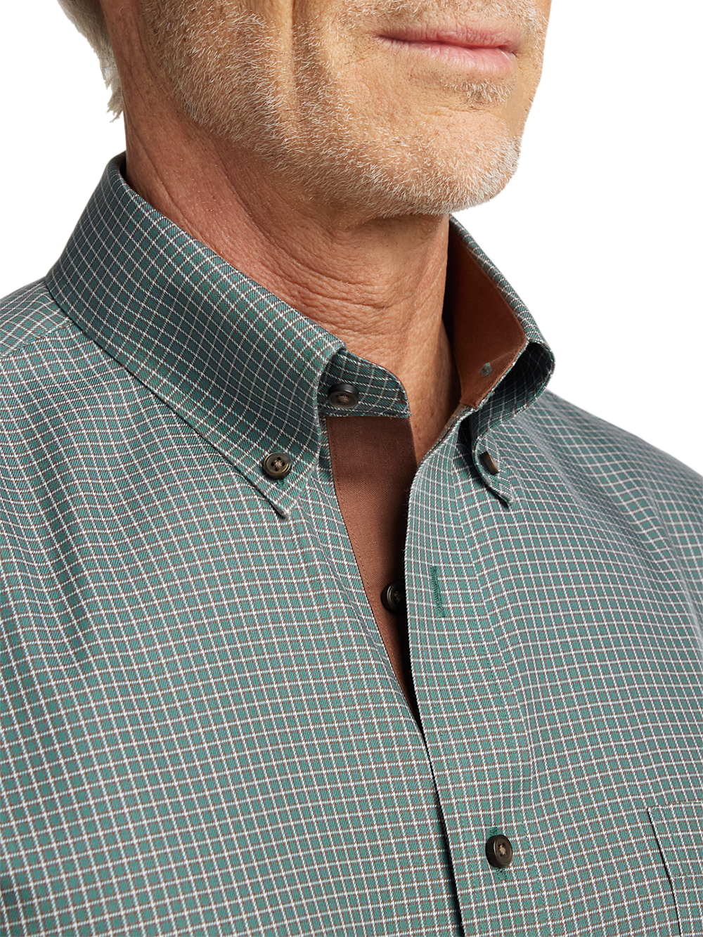 Alternate Image of Non-iron Cotton Check Dress Shirt With Contrast Trim-2