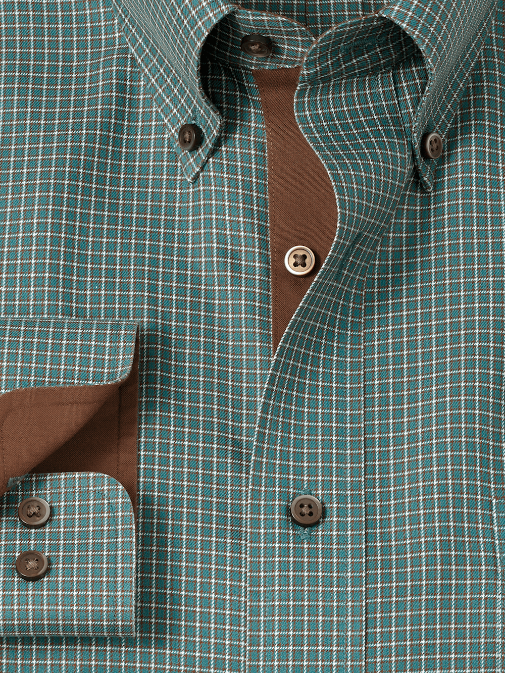 Alternate Image of Non-iron Cotton Check Dress Shirt With Contrast Trim-5