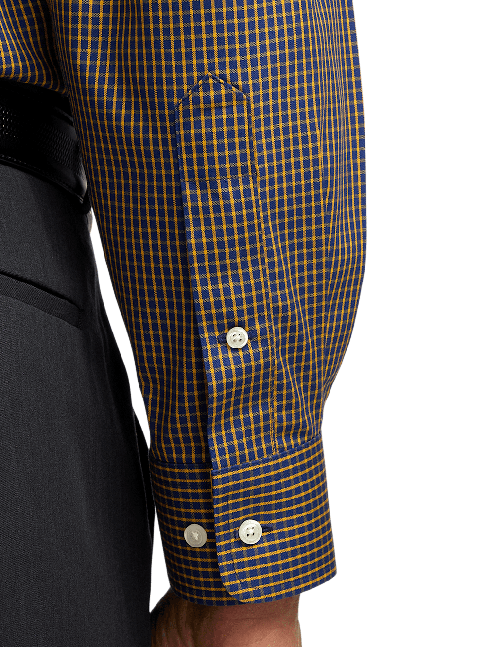 Alternate Image of Non-iron Cotton Check Dress Shirt With Contrast Trim-3