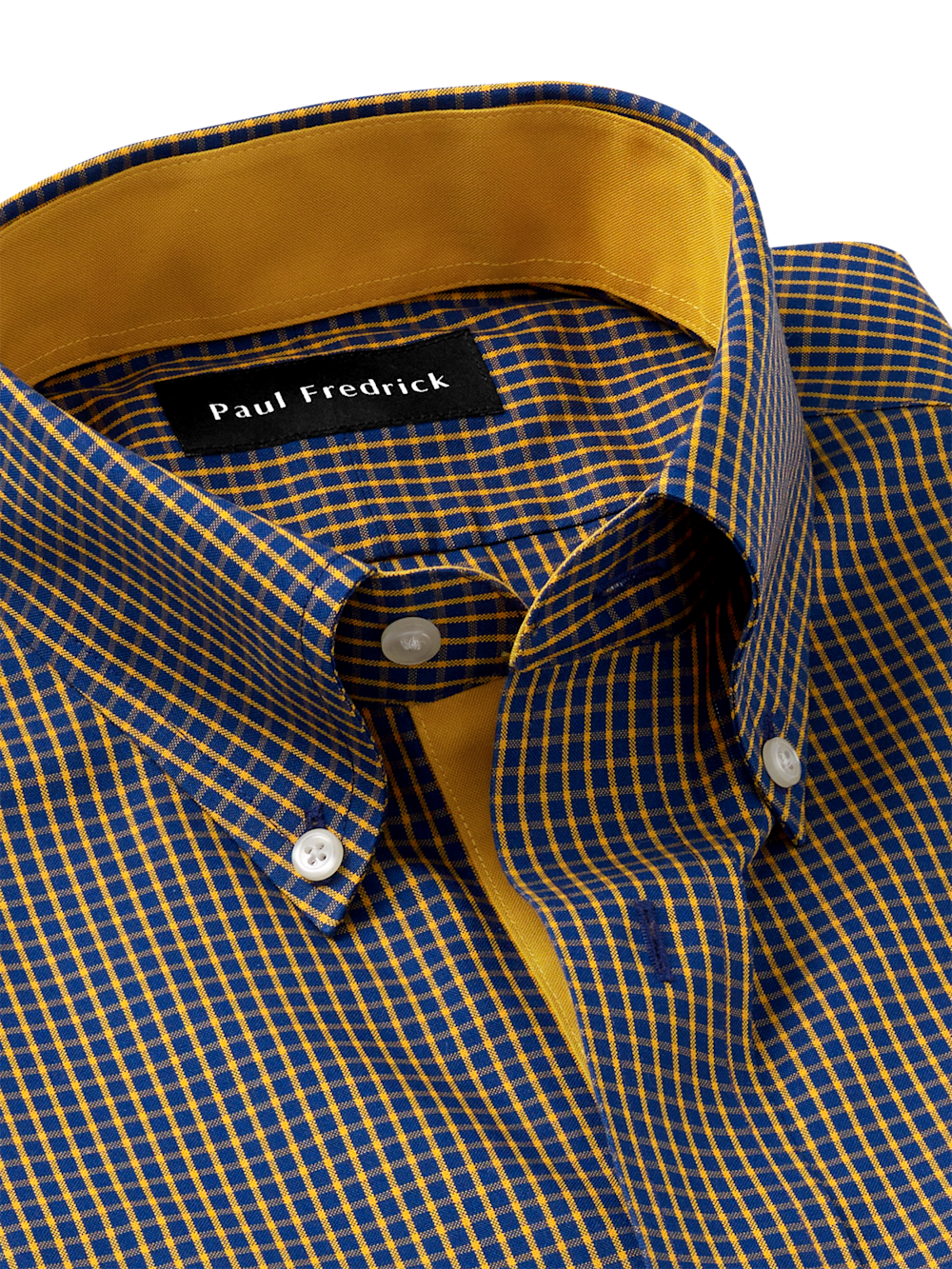 Alternate Image of Non-iron Cotton Check Dress Shirt With Contrast Trim-6