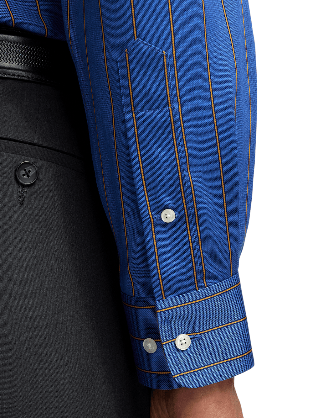Alternate Image of Non-iron Cotton Stripe Dress Shirt With Contrast Trim-3