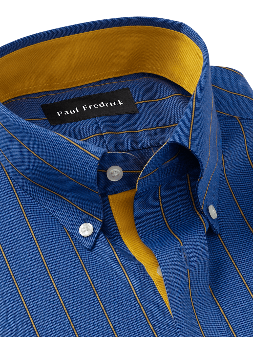 Alternate Image of Non-iron Cotton Stripe Dress Shirt With Contrast Trim-6