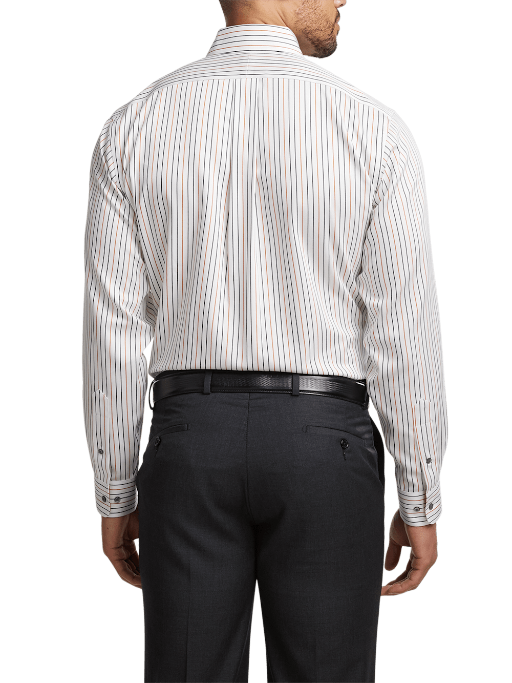 Alternate Image of Non-iron Cotton Stripe Dress Shirt With Contrast Trim-4