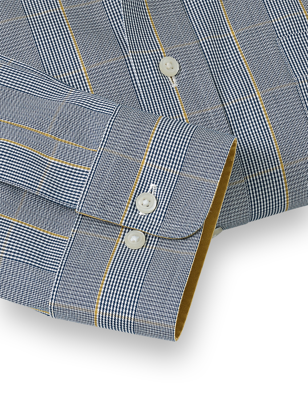 Alternate Image of Non-iron Cotton Glen Plaid Dress Shirt With Contrast Trim-3