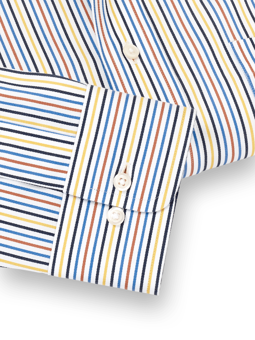 Alternate Image of Non-iron Cotton Stripe Dress Shirt With Contrast Trim-3
