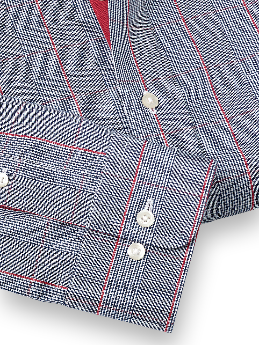 Alternate Image of Non-iron Cotton Glen Plaid Dress Shirt With Contrast Trim-3
