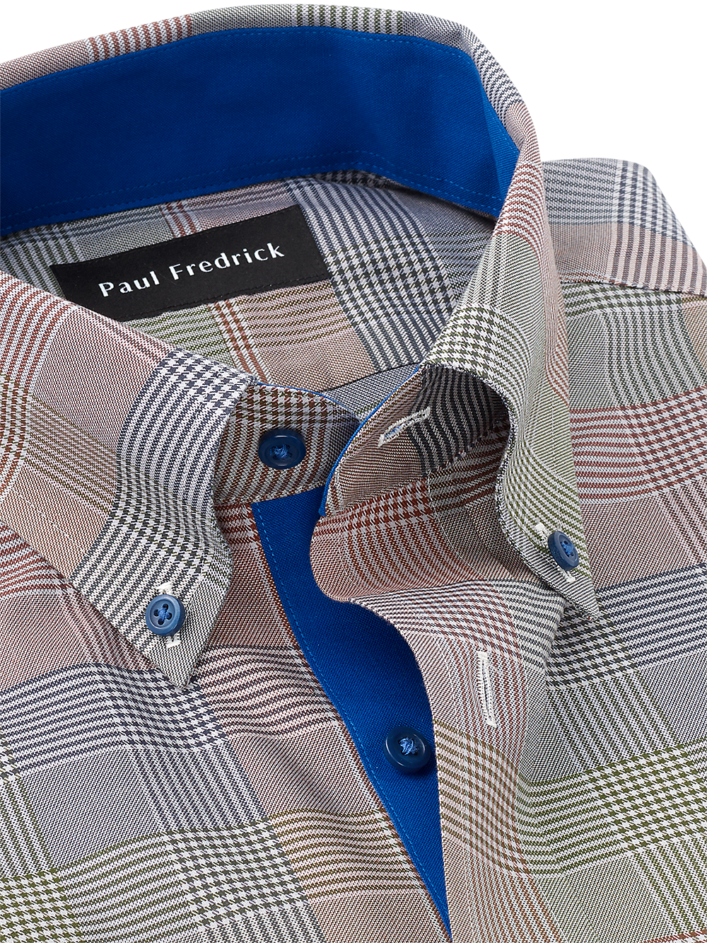 Alternate Image of Non-iron Cotton Plaid Dress Shirt With Contrast Trim-3