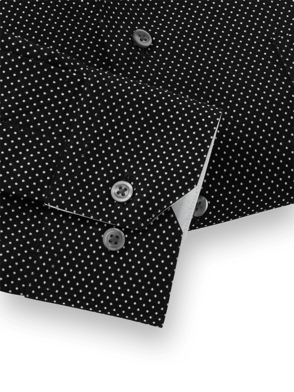 Alternate Image of Non-iron Cotton Dot Dress Shirt With Contrast Trim-3